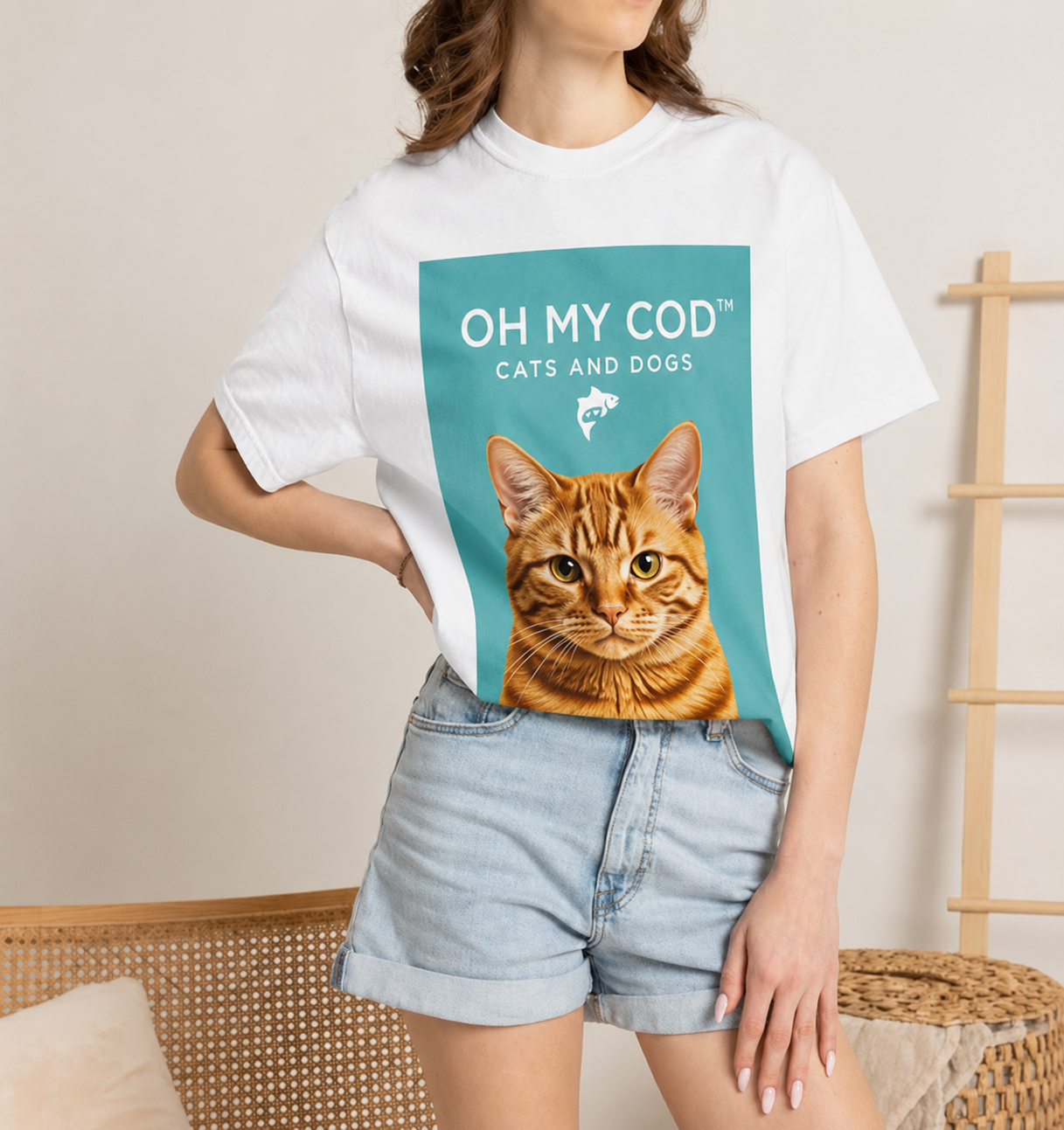 Oh My Cod™ Cats & Dogs cat lover t-shirt concept
